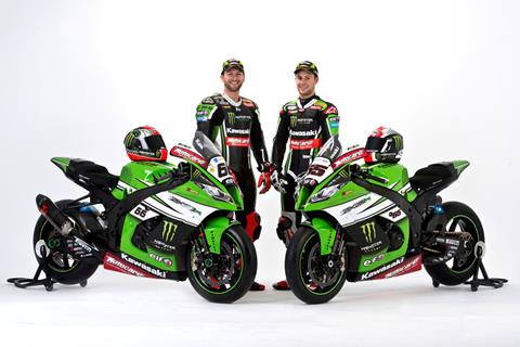 Rea and Sykes launch 2015 Ninja in Barcelona