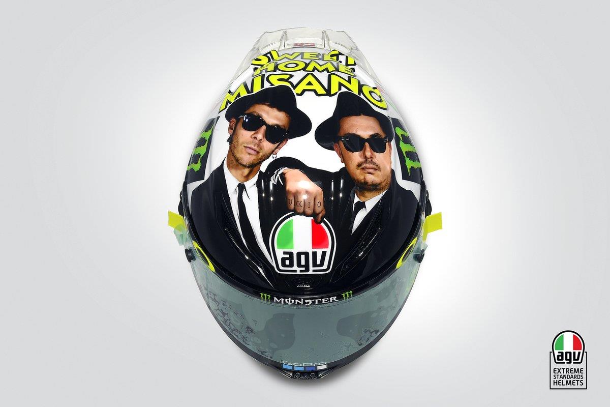 MotoGP Rossi unveils Blues Brothers  Misano helmet MCN