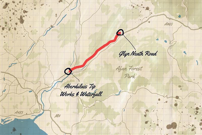 Sarn Helen Sul mapa da trilha