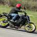 Yamaha MT-07 cornering at speed with lean