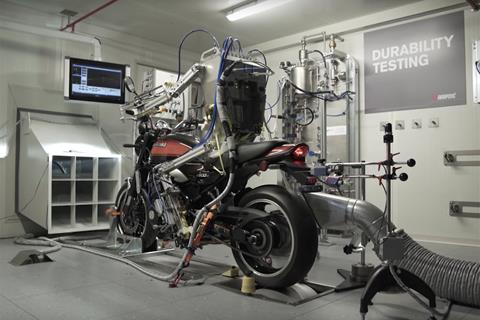 Video: Akrapovic's bike testing robot in action
