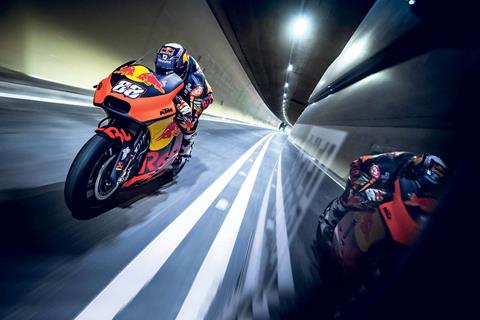 MotoGP: Miguel Oliveira rides KTM RC16 through newly-built Austrian tunnel