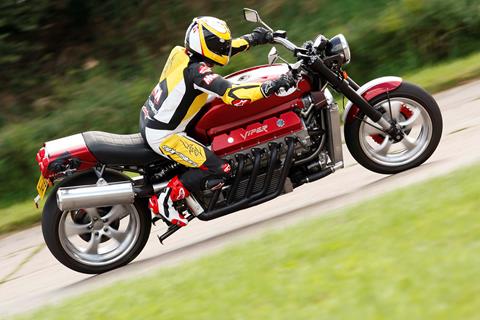 Allen Millyard's V10 Viper motorbike hits 207mph