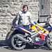 Rebecca Johnson and her Honda CBR125R