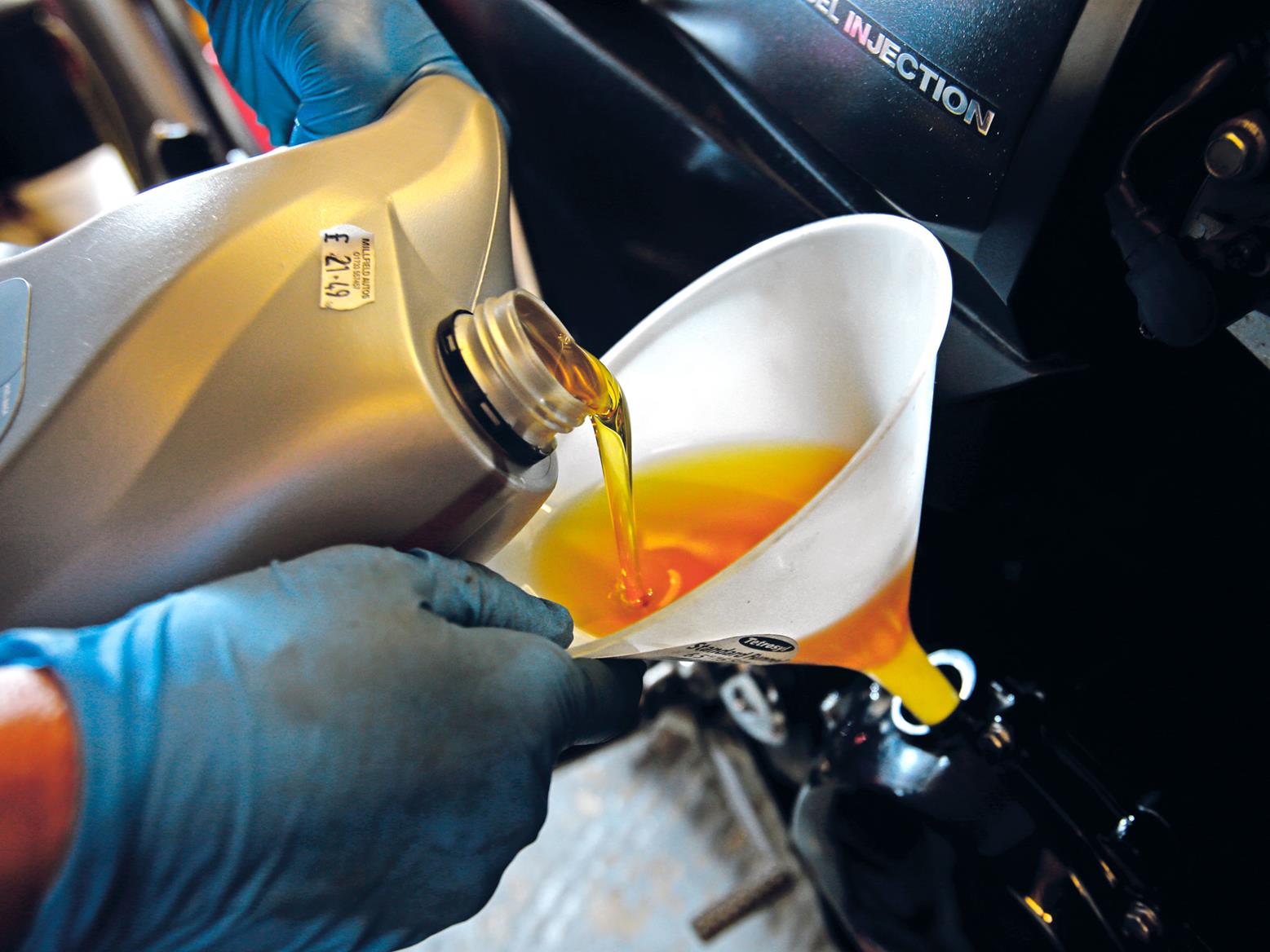 Slick operation! How to change your motorbike oil and filters MCN