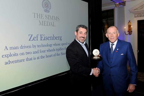 Multiple speed record holder Zef Eisenberg awarded prestigious Simms Medal