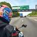 Riding a motorcycle on a motorway
