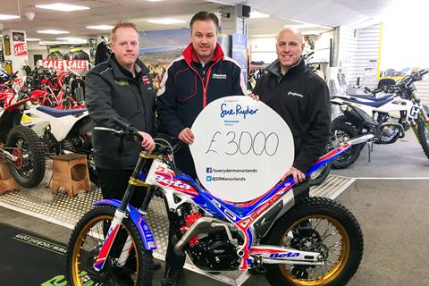 Trials star and dealership raise thousands for charity
