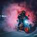 Performing a burnout on the 2021 KTM Duke 125