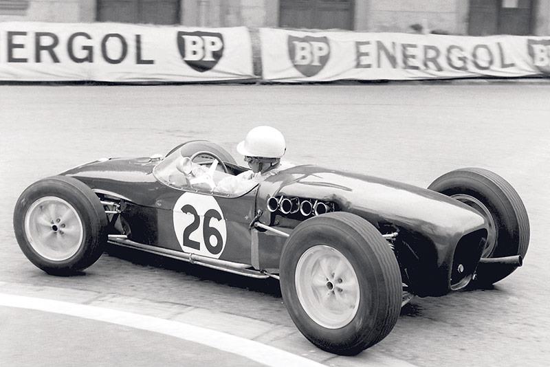 John Surtees in his Ferrari Formula 1 car John Surtees in his Ferrari Formula 1 car