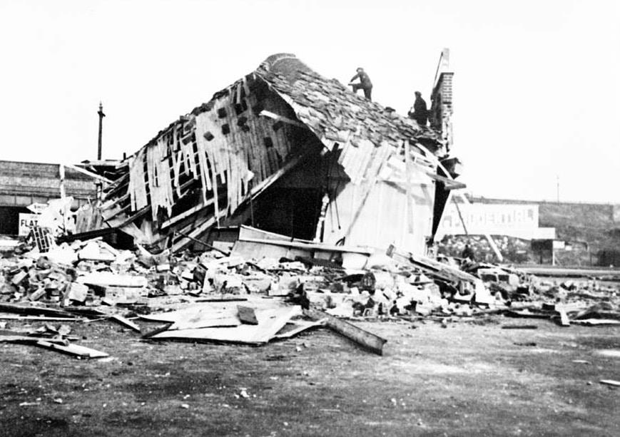 The Ace Café after it was bombed in 1940 The Ace Café after it was bombed in 1940
