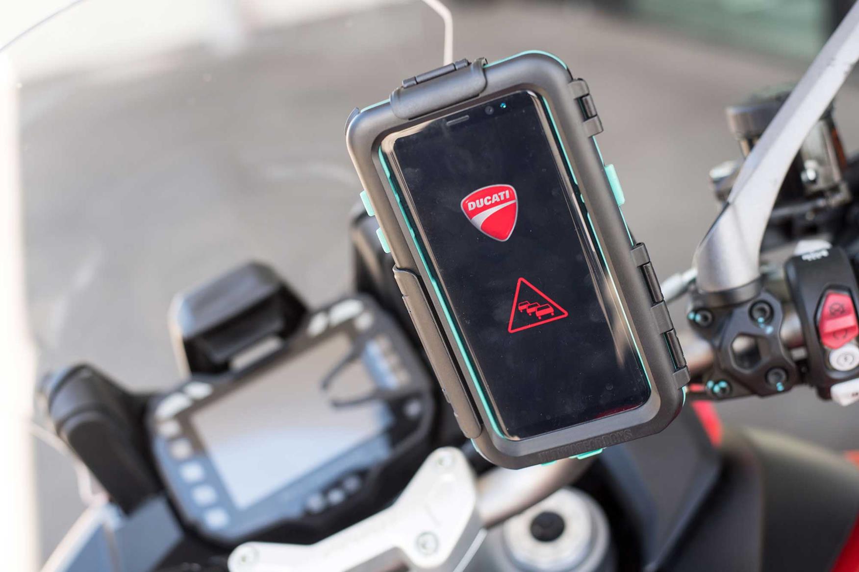 Ducati demonstrated their anti-crash tech with a Multistrada Ducati demonstrated their anti-crash tech with a Multistrada