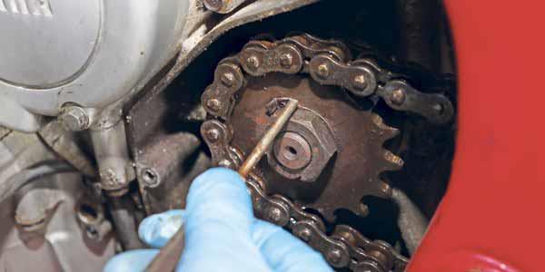 Check the front three sprockets Check the front three sprockets