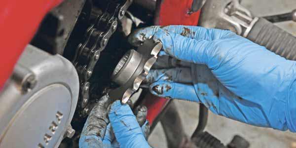 Compare old and new front sprockets for fit/size Compare old and new front sprockets for fit/size