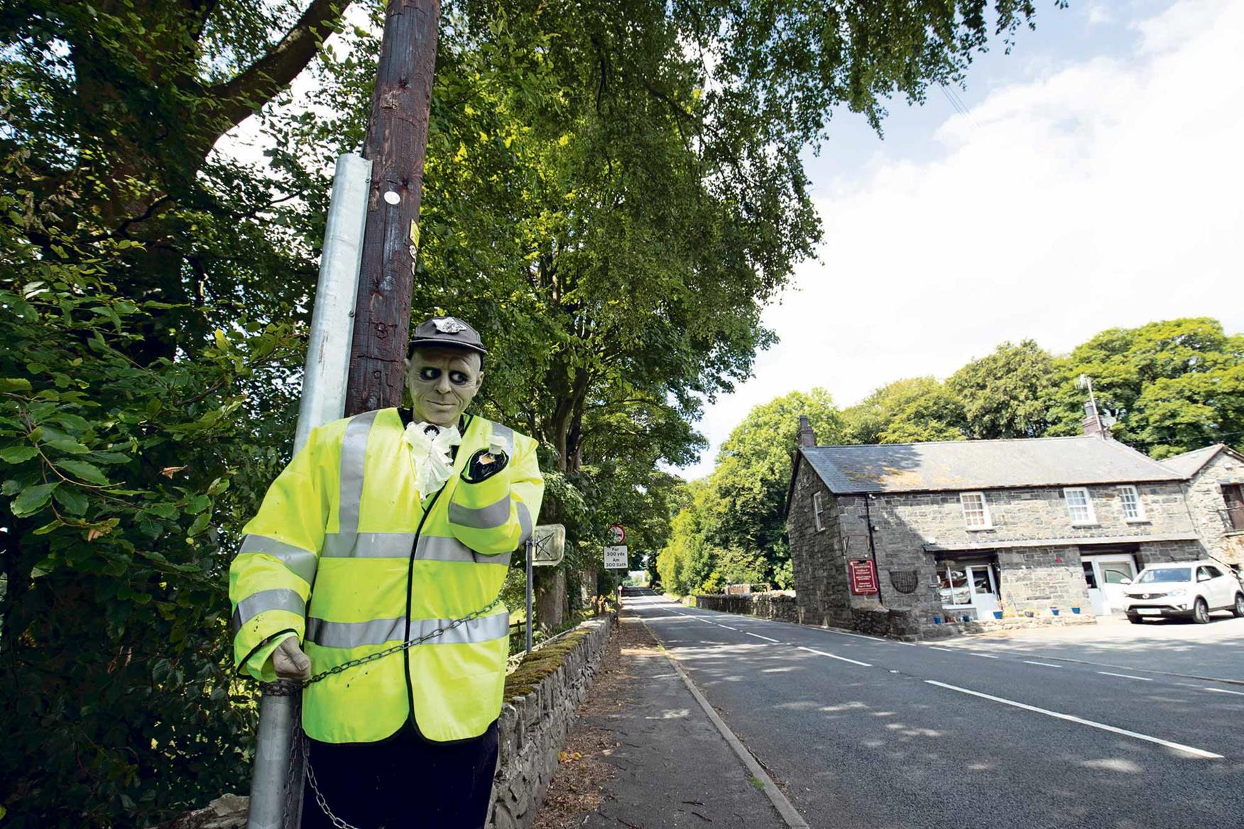 This was installed by locals to counter speeding This was installed by locals to counter speeding