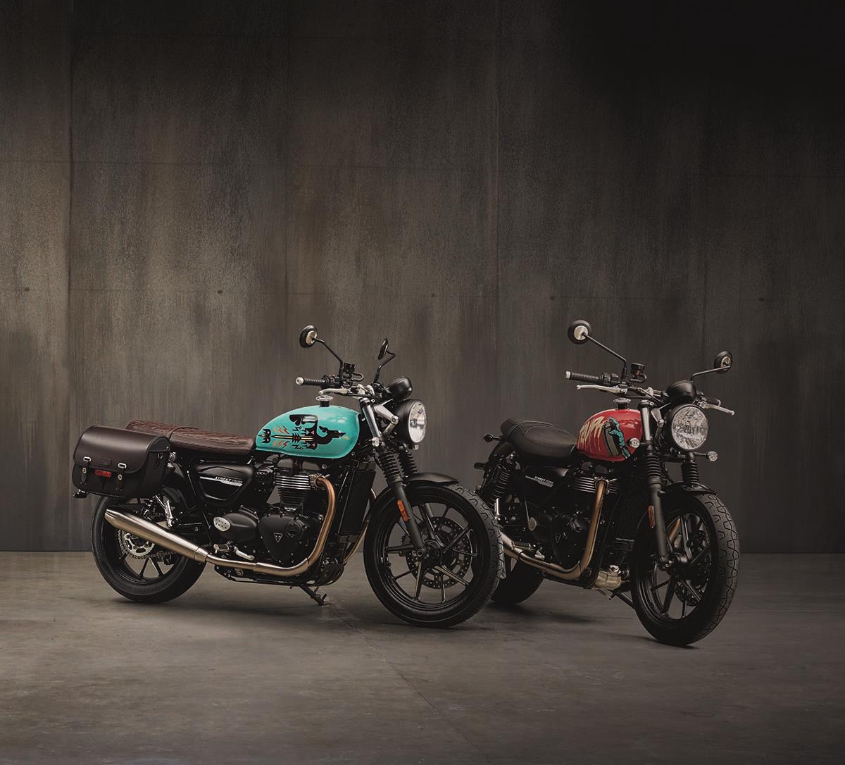 The Street Twin gets two inspiration kits, the Urban Ride and the Cafe Custom. The Street Twin gets two inspiration kits, the Urban Ride and the Cafe Custom.