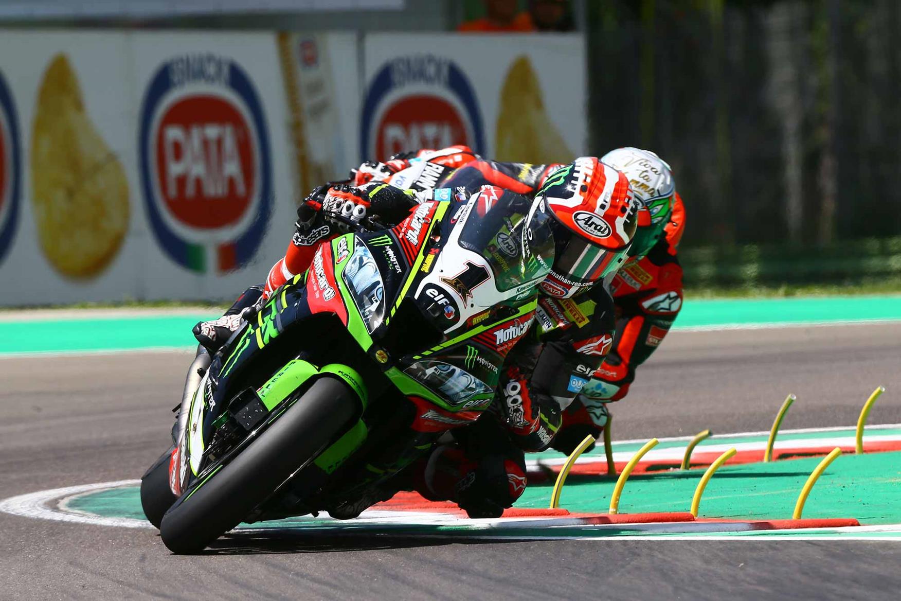 Rea takes a corner at Imola Rea takes a corner at Imola