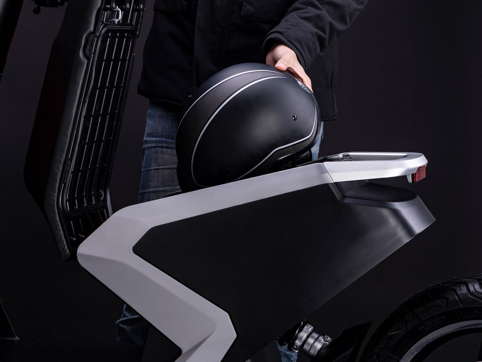 A storage box in the Zapp i300 will take a helmet A storage box in the Zapp i300 will take a helmet