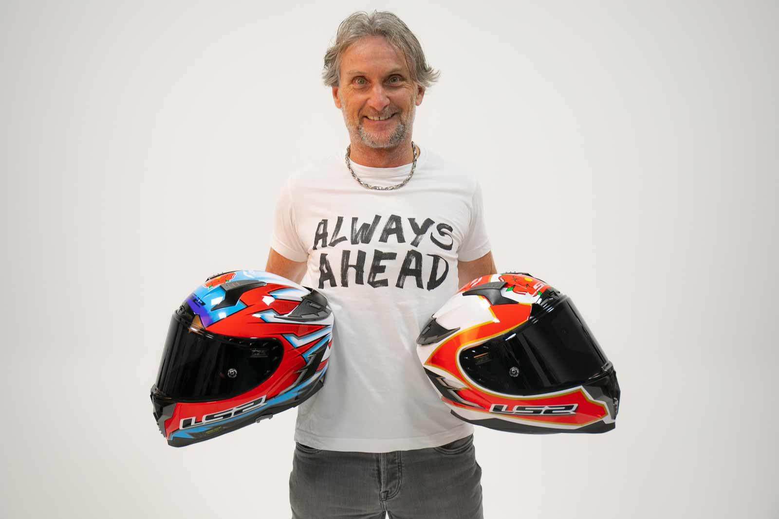 Foggy shows off both LS2 helmets Foggy shows off both LS2 helmets