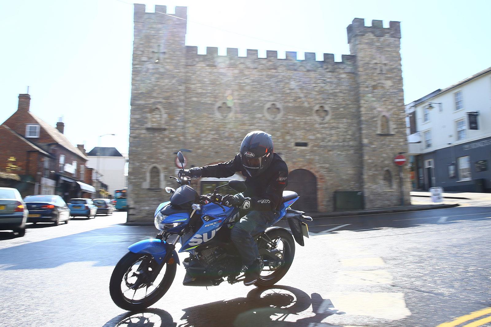 The Suzuki GSX-S125 in action at its launch The Suzuki GSX-S125 in action at its launch