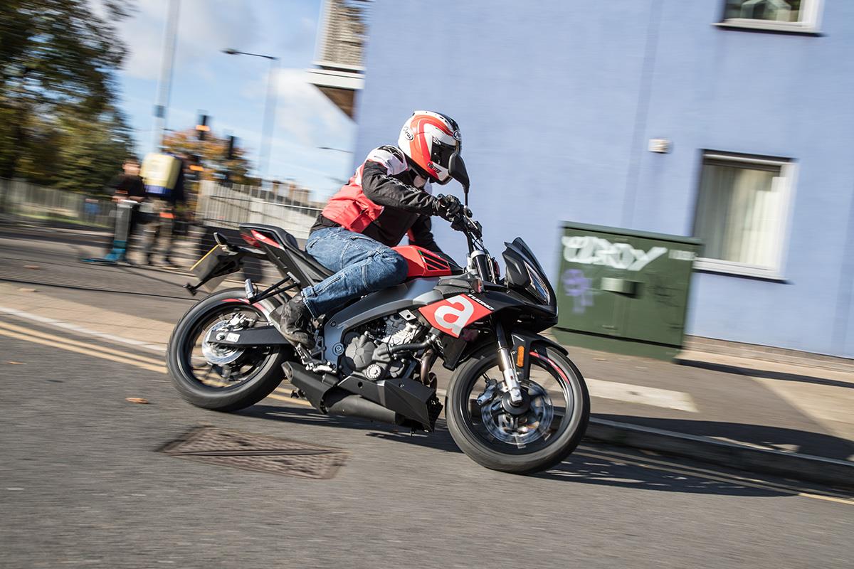 MCN contributor Jon Urry rides the Aprilia Tuono 125 MCN contributor Jon Urry rides the Aprilia Tuono 125