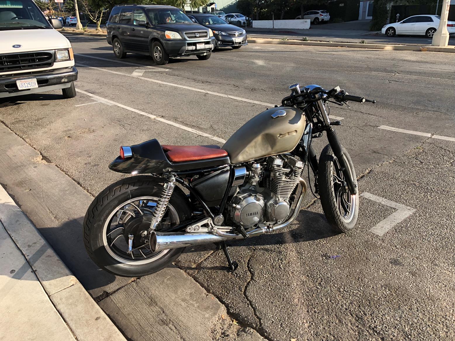 Gethin's loved running his Yamaha cafe racer Gethin's loved running his Yamaha cafe racer