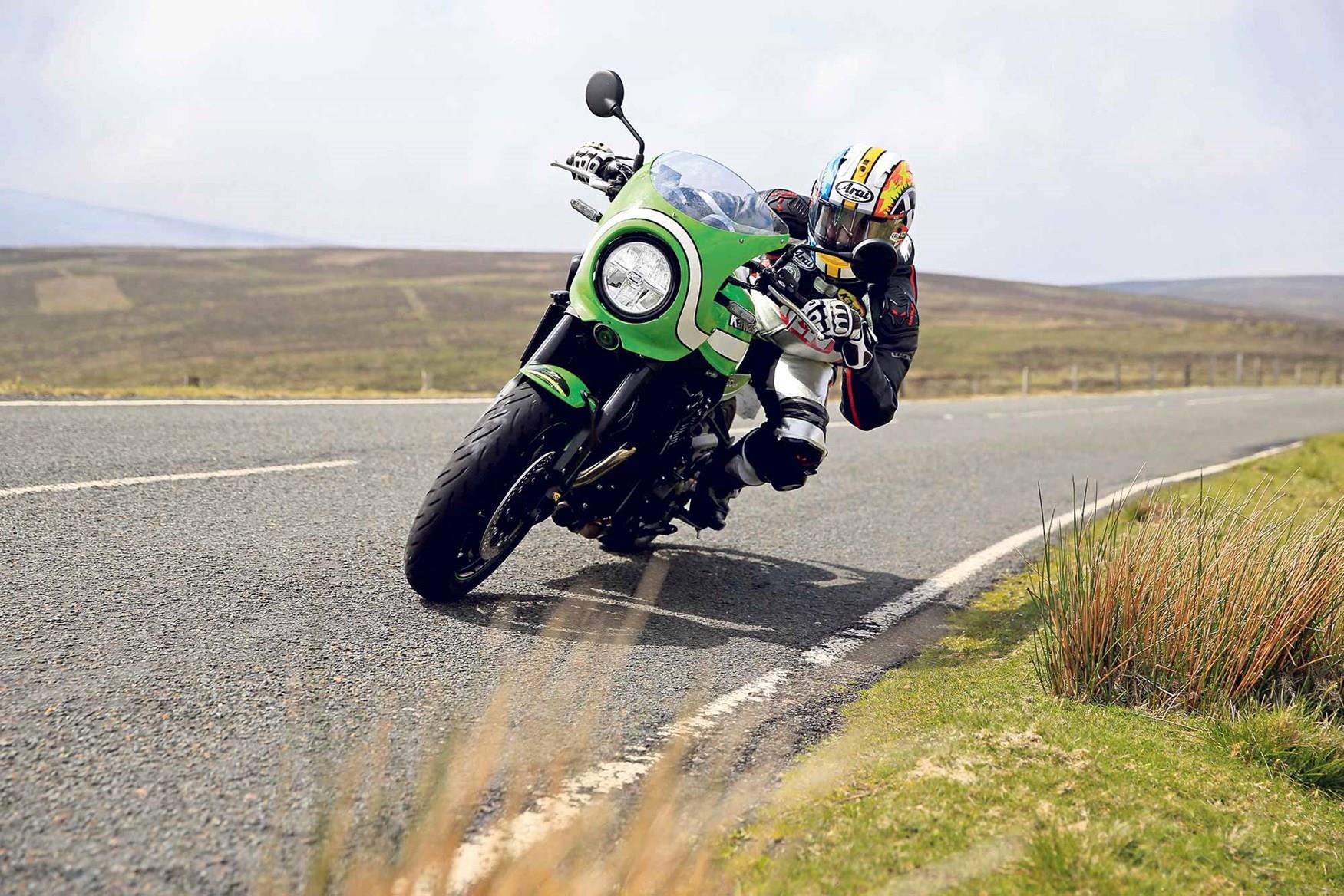 The Kawasaki Z900RS Cafe in action The Kawasaki Z900RS Cafe in action