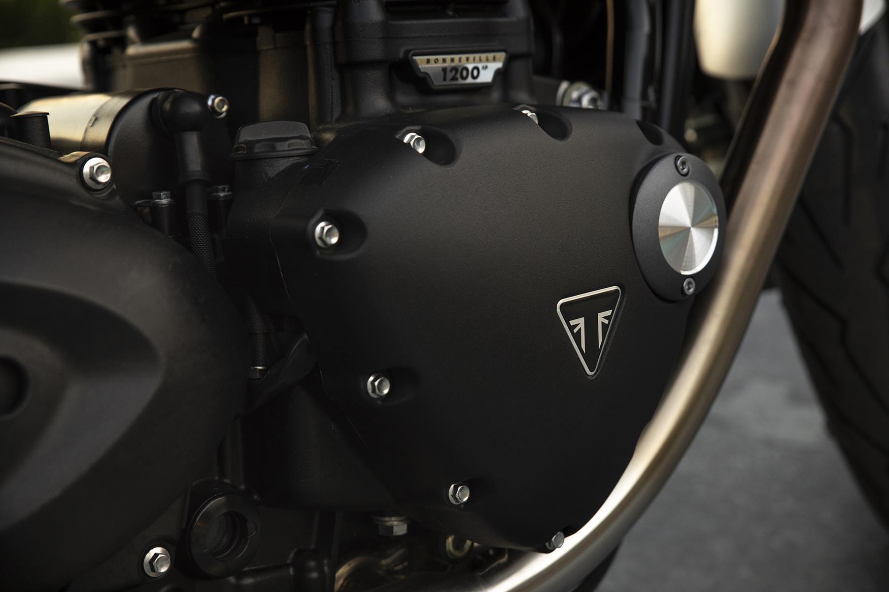 The Thruxton engine used in the Speed Twin has been lightened The Thruxton engine used in the Speed Twin has been lightened