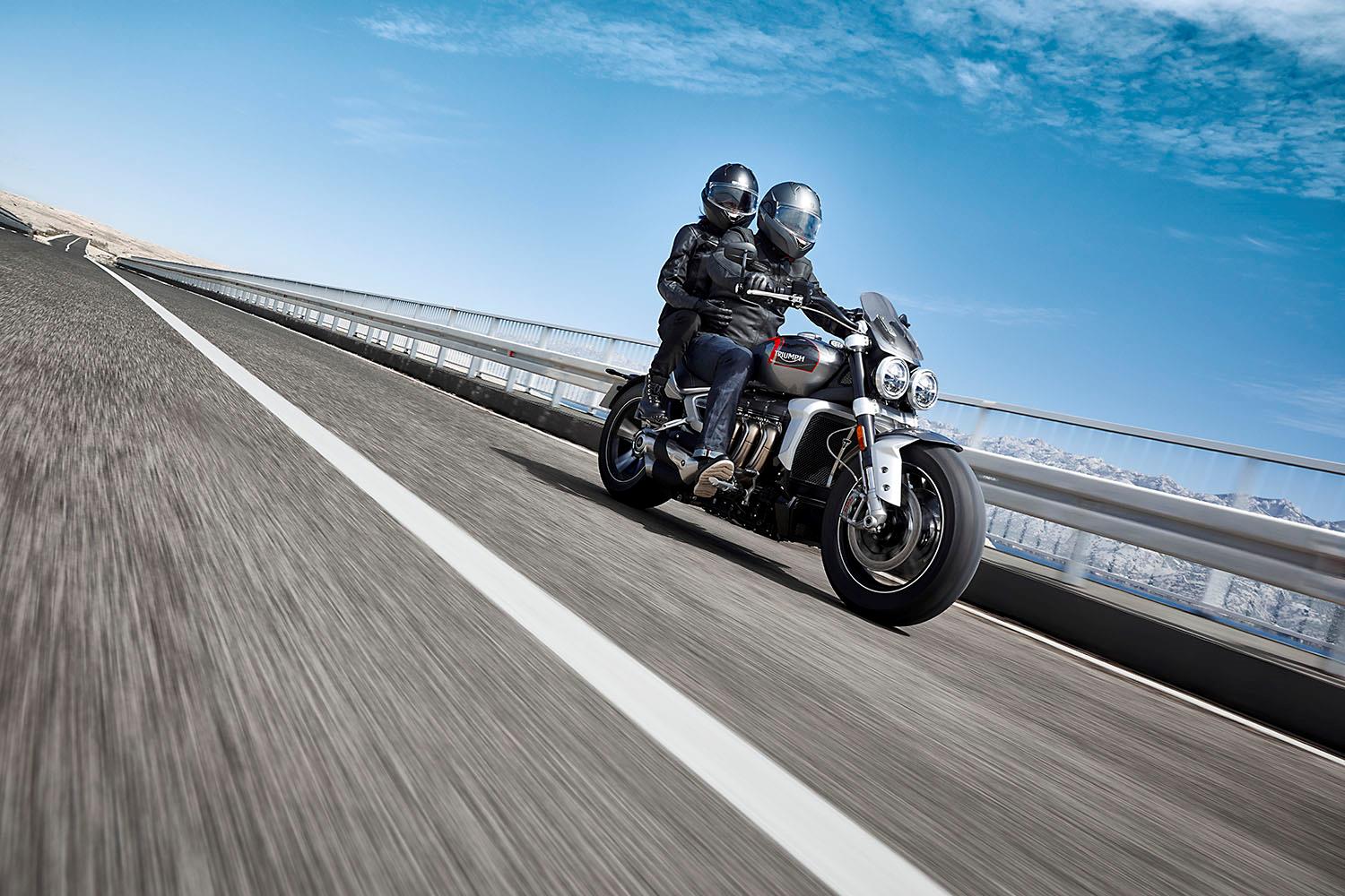 Triumph Rocket 3 GT with pillion Triumph Rocket 3 GT with pillion