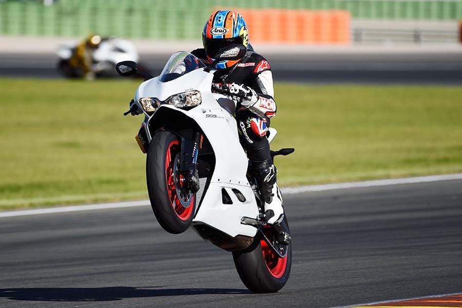 Popping a wheelie on the 959 Panigale