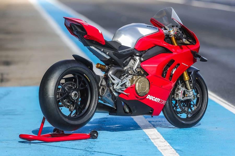 The rear end of the Ducati Panigale V4R