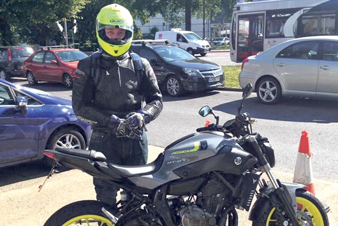 James Faulks prefers his motorbike to the train James Faulks prefers his motorbike to the train