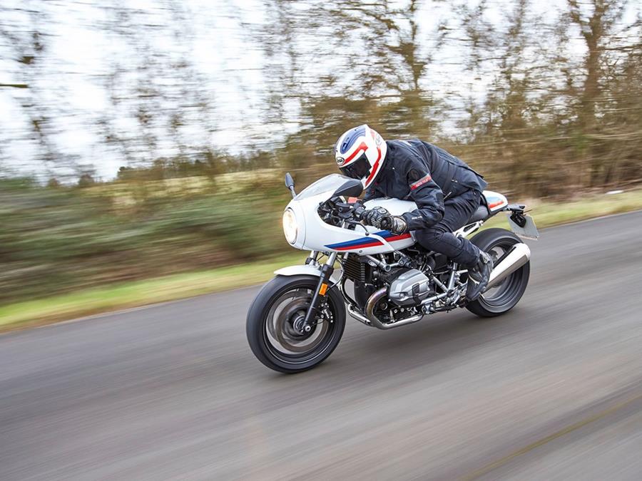 The BMW R nineT Racer in action