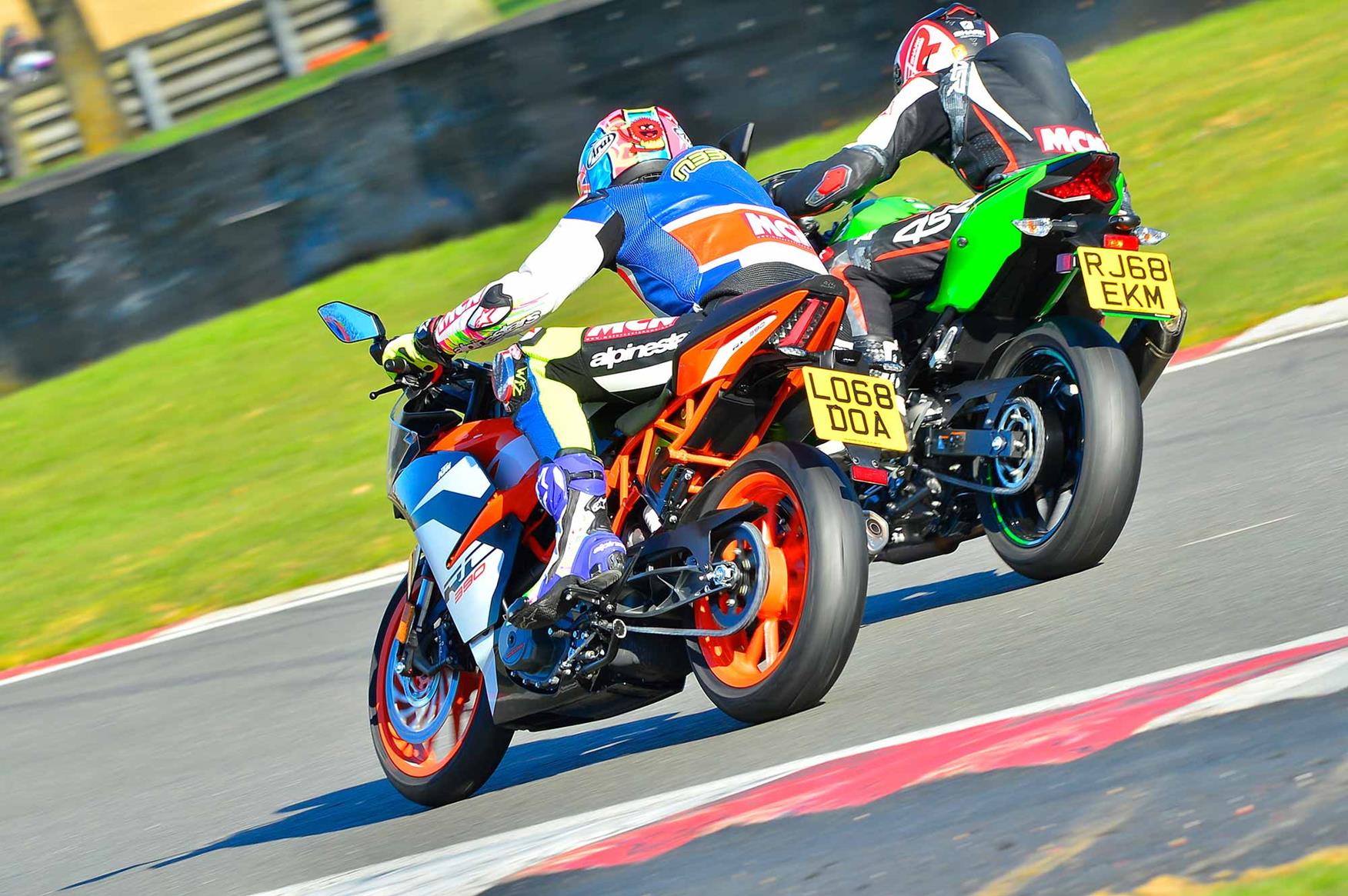 The Kawasaki Ninja 400 and KTM RC390 together The Kawasaki Ninja 400 and KTM RC390 together