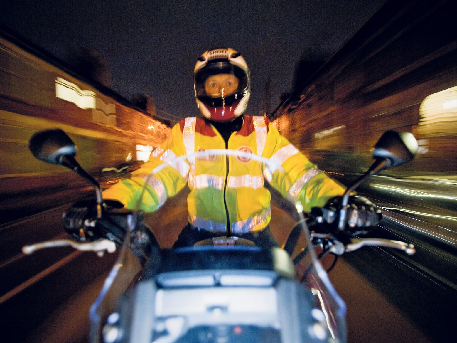 It's important to keep your helmet visor clear when riding at night It's important to keep your helmet visor clear when riding at night