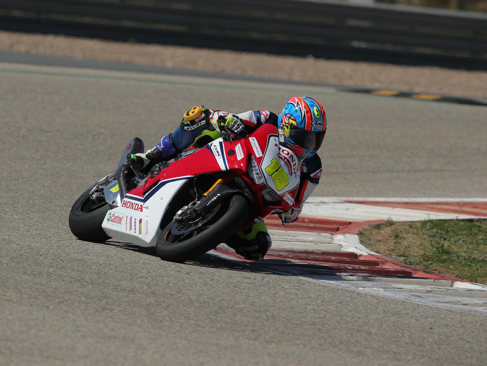 Michael Neeves on the Honda Fireblade British Superbike machine Michael Neeves on the Honda Fireblade British Superbike machine