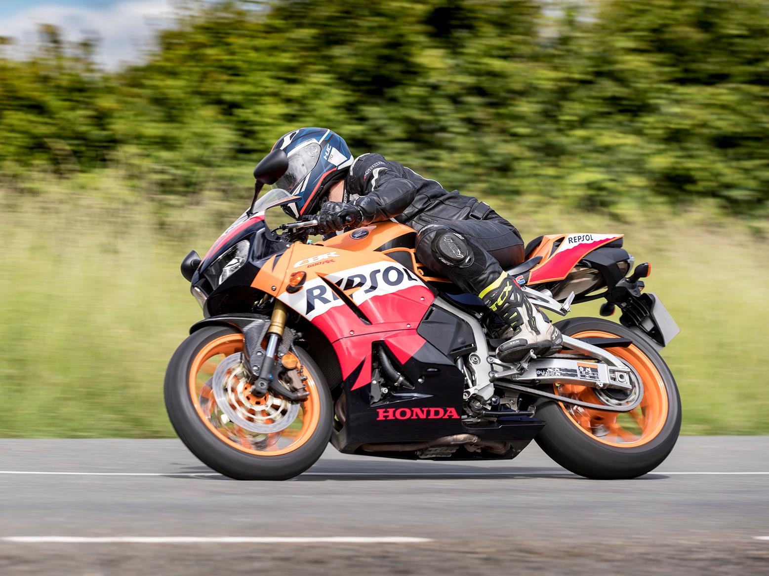Honda CBR600RR turning right Honda CBR600RR turning right