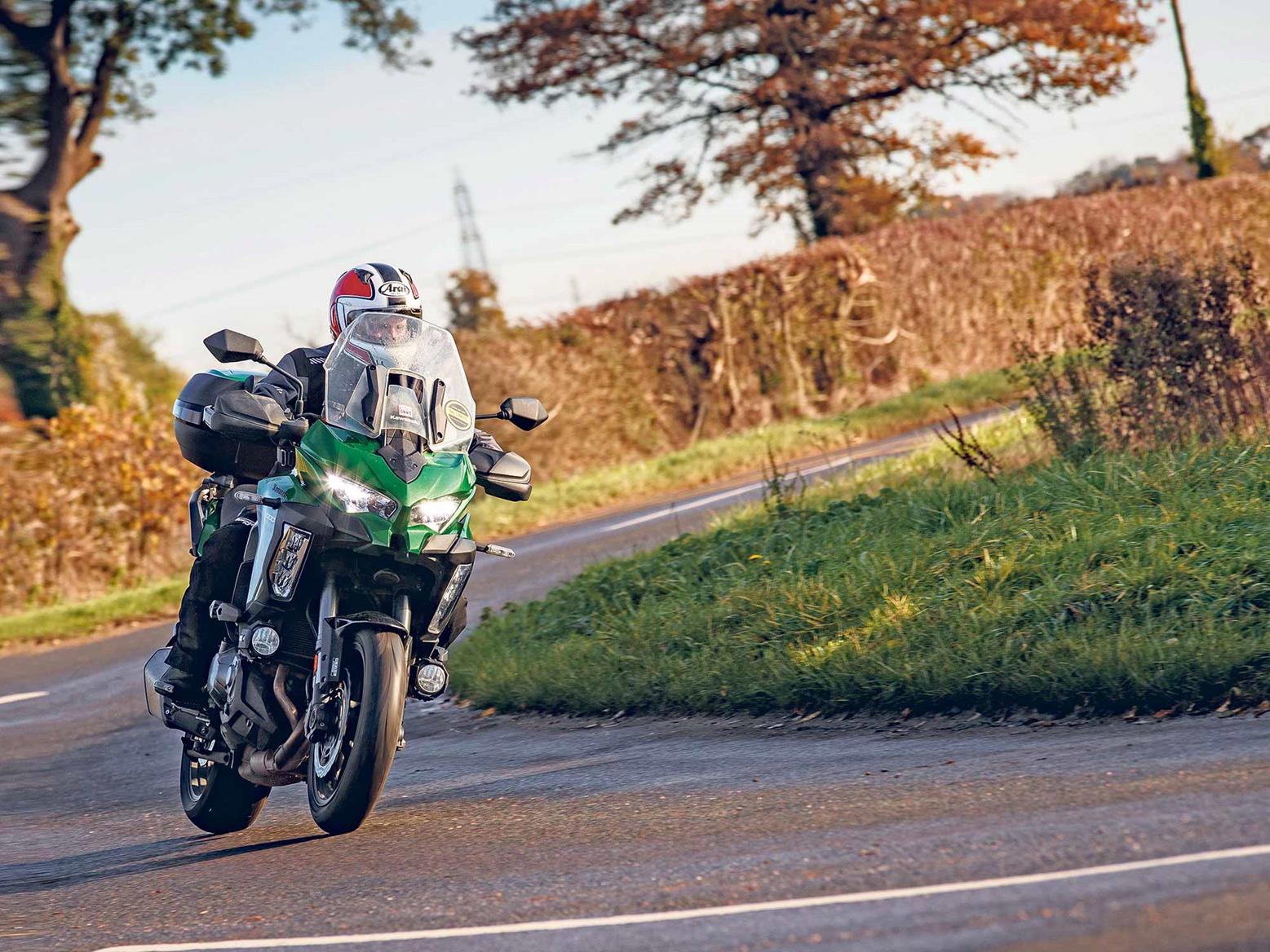 Riding the Kawasaki Versys 1000 SE complete with top box Riding the Kawasaki Versys 1000 SE complete with top box