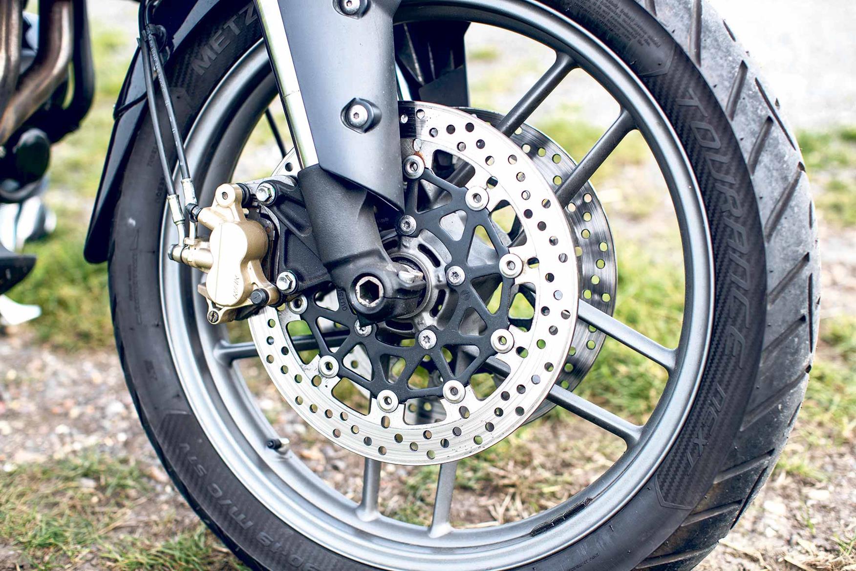 Fitting a wider tyre on the front can improve the feel Fitting a wider tyre on the front can improve the feel