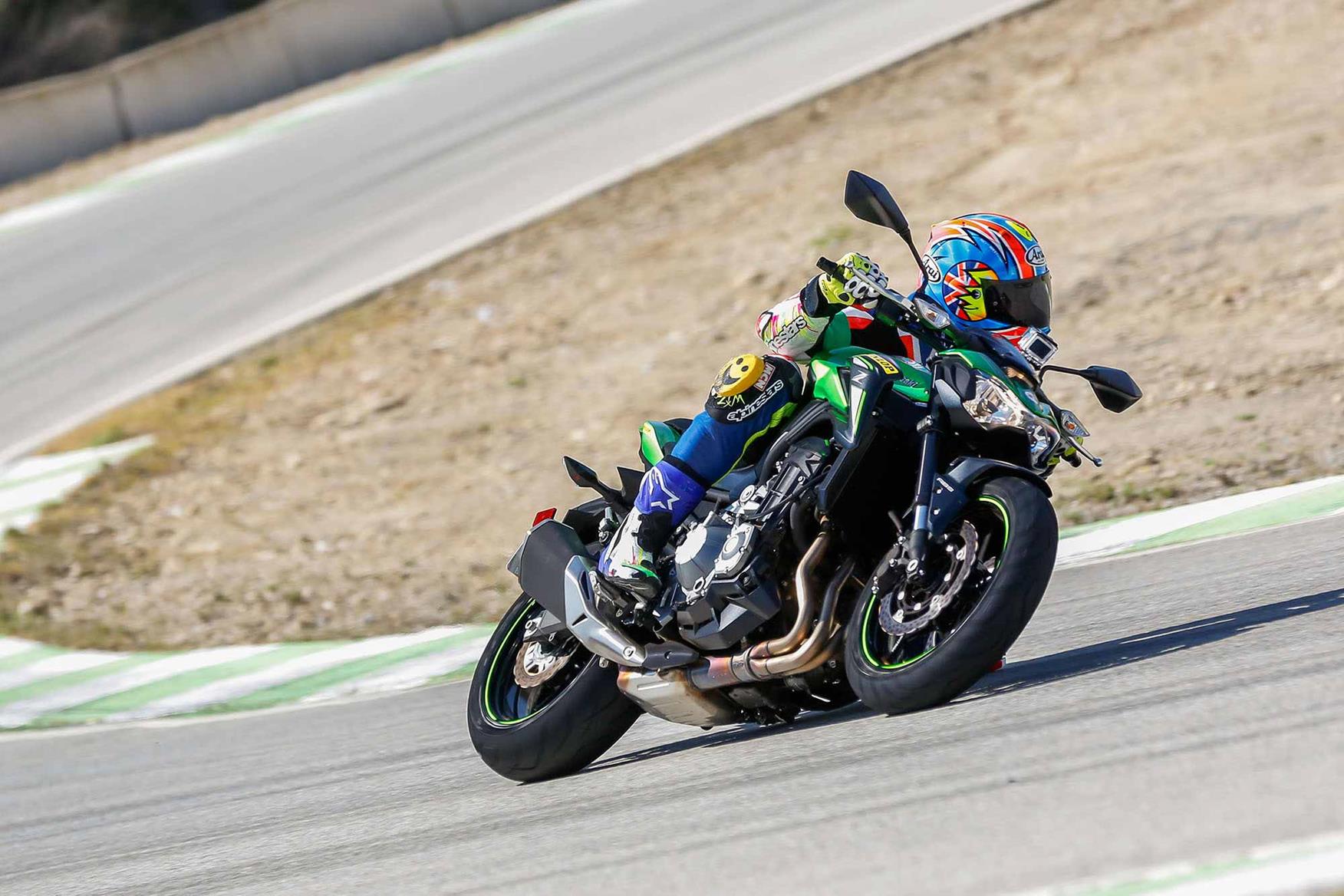 Track testing on the Kawasaki Z900 Track testing on the Kawasaki Z900