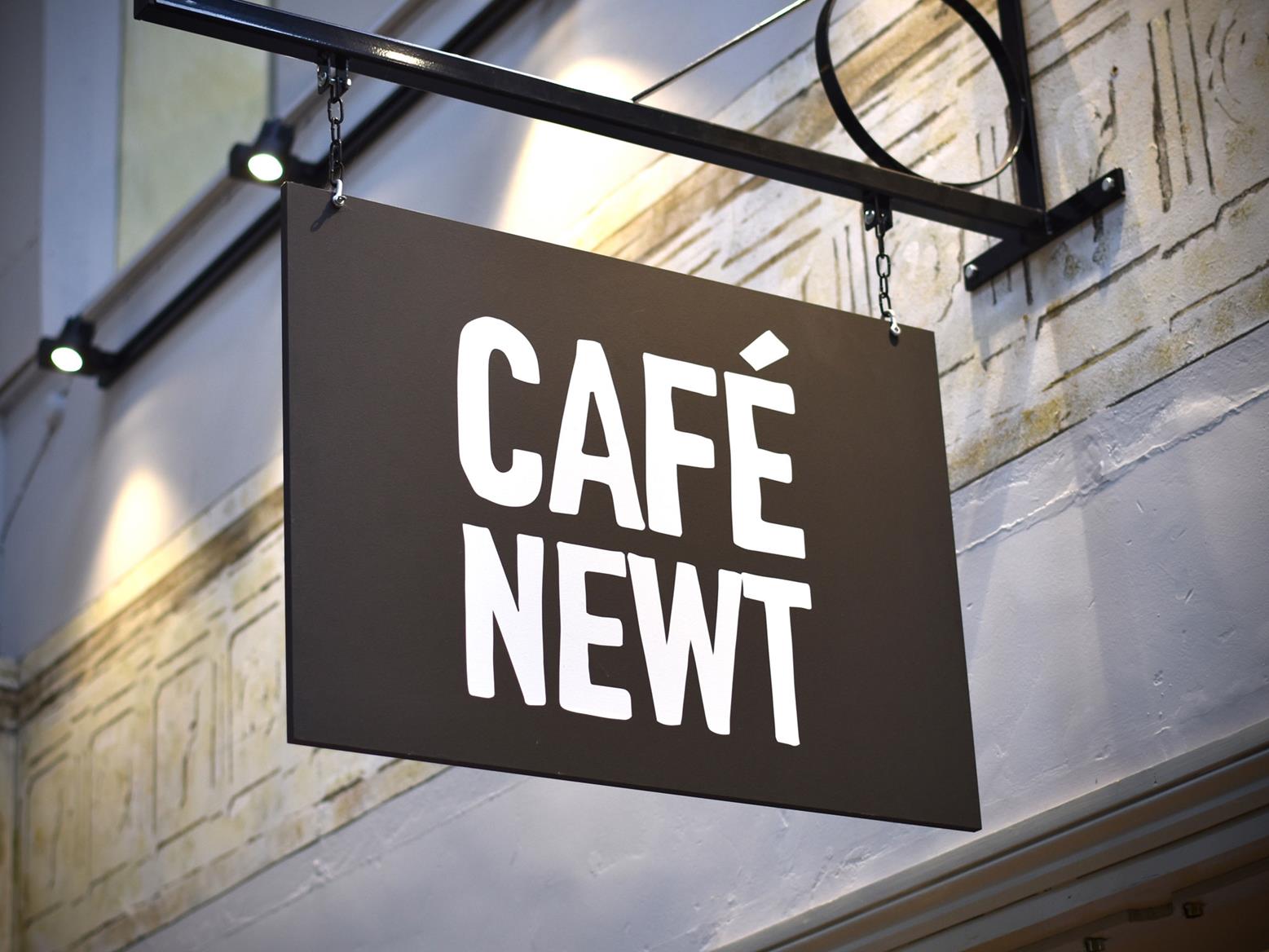 Cafe Newt sign Cafe Newt sign