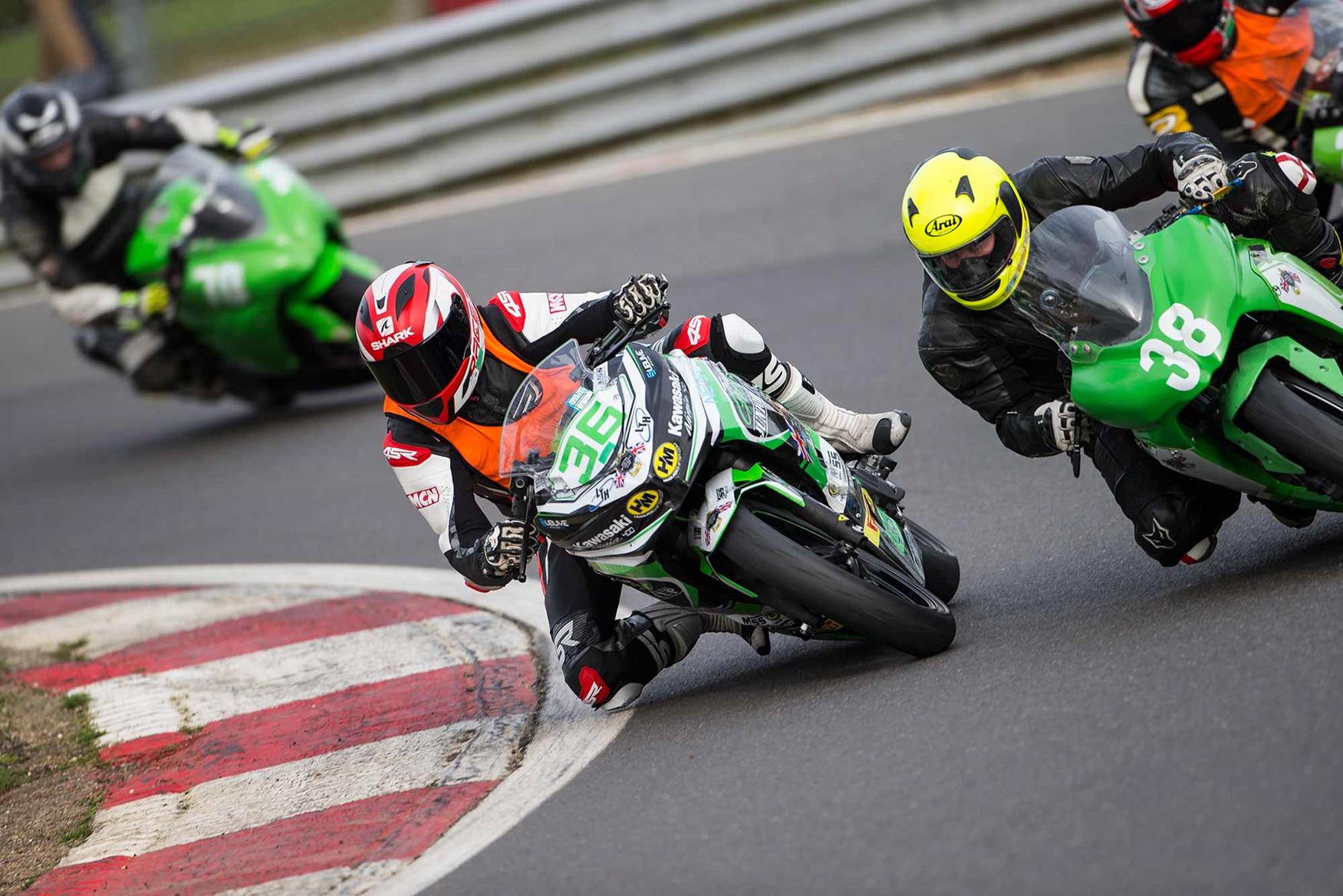 Passing a fellow rider at Druids Passing a fellow rider at Druids