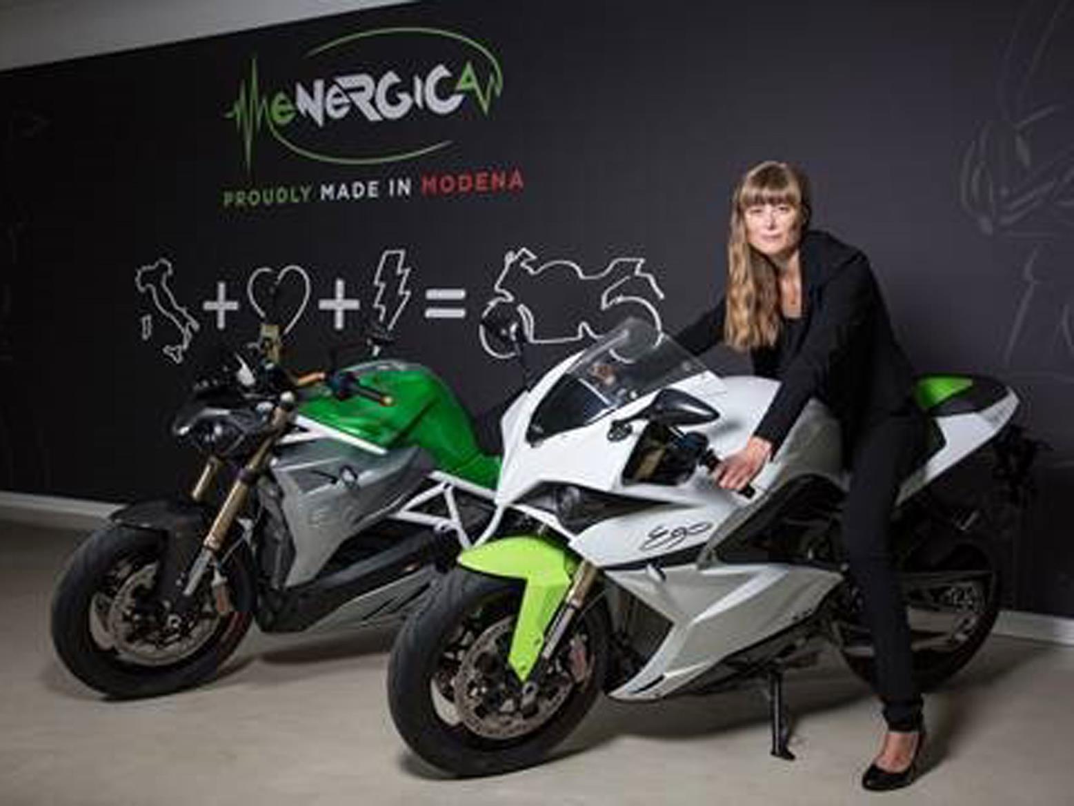 Livia Cevolini, CEO, on an Energica Ego Livia Cevolini, CEO, on an Energica Ego