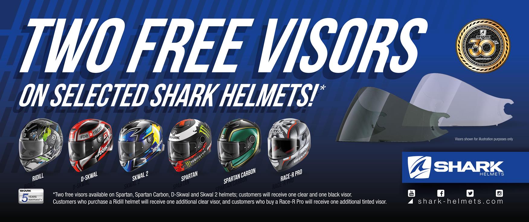 2 FREE SHARK VISORS 2 FREE SHARK VISORS