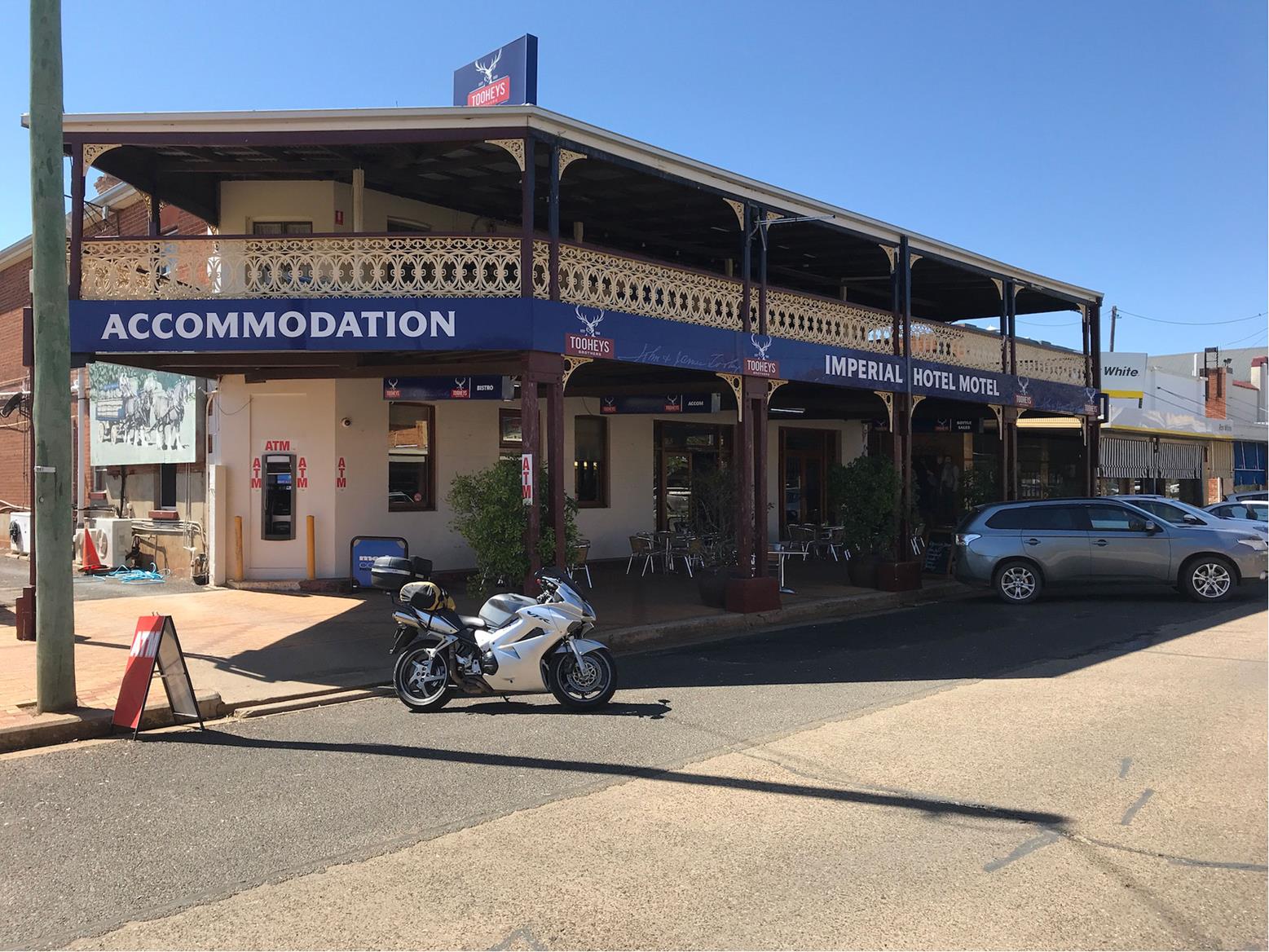 Simon's hired Honda at Bingara Simon's hired Honda at Bingara