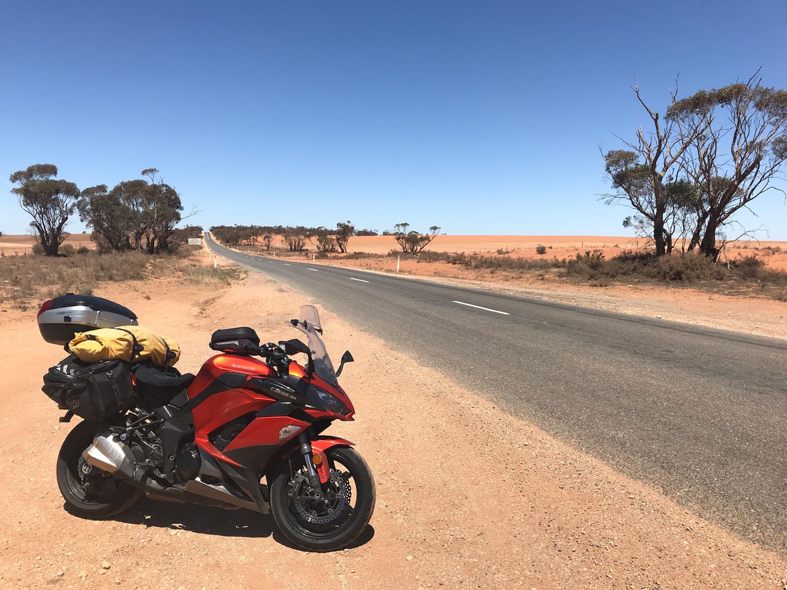 Simon's Kawasaki Z1000SX in the Outback Simon's Kawasaki Z1000SX in the Outback
