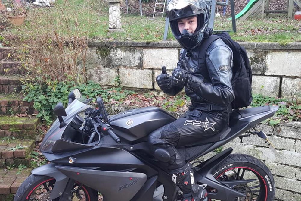 James Read with his Yamaha YZF-R125 James Read with his Yamaha YZF-R125