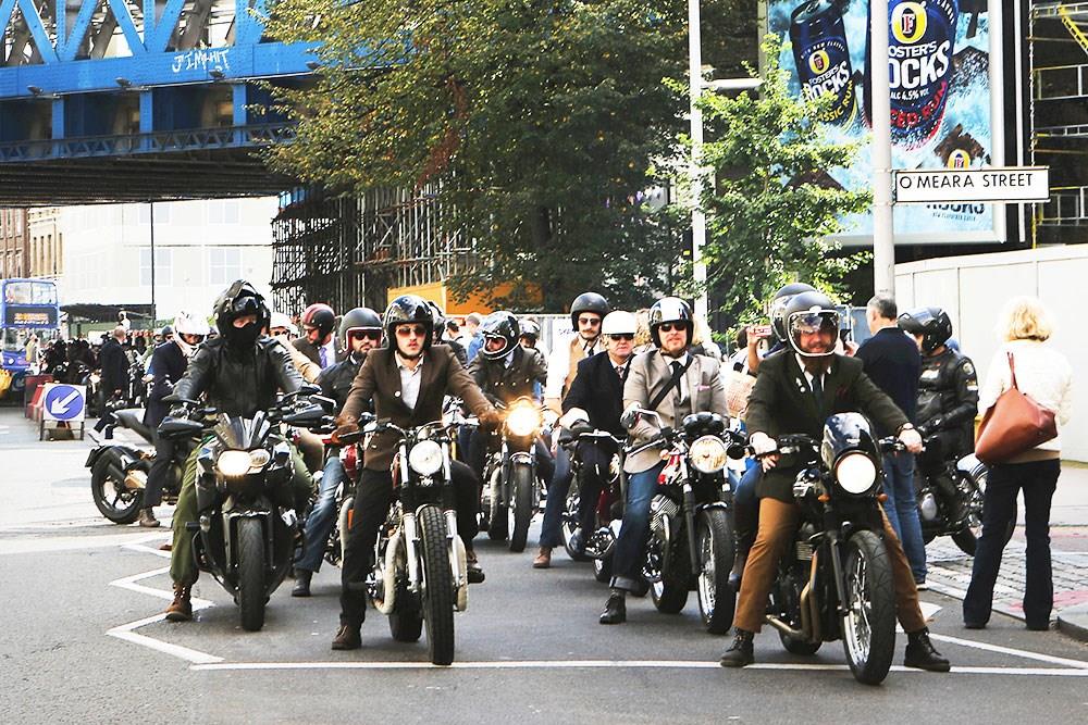 Distinguished Gentleman's Ride 2016 riders line up Distinguished Gentleman's Ride 2016 riders line up