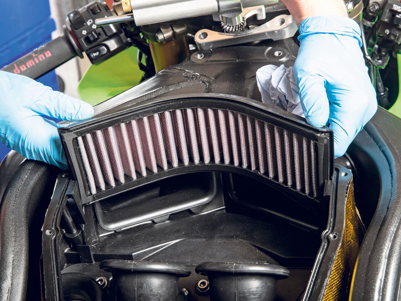 Check filter fitment within airbox Check filter fitment within airbox