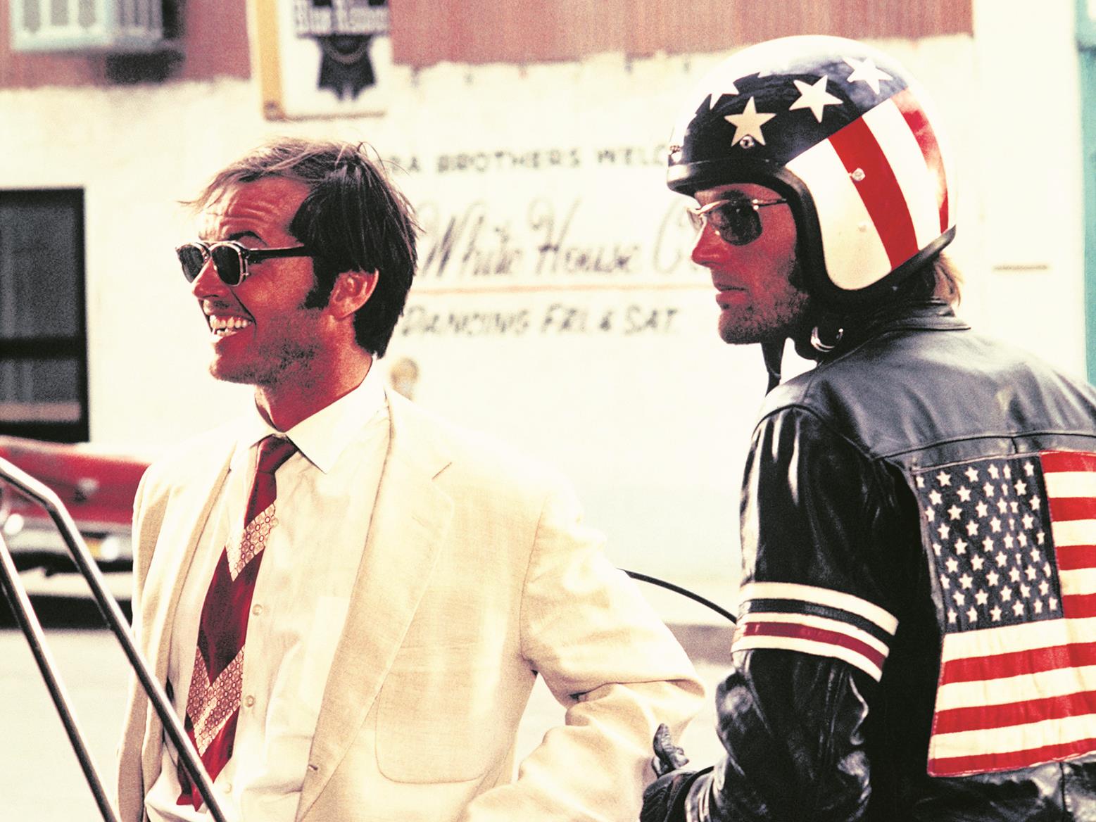 Peter Fonda and Jack Nicholson on the set of Easy Rider Peter Fonda and Jack Nicholson on the set of Easy Rider